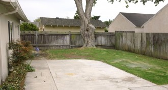 Private backyard with patio