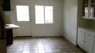 Dining room with backyard access