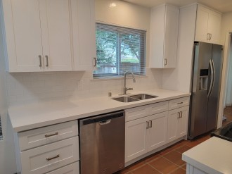 Kitchen with view to patio